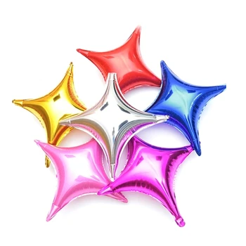 

10pcs 10inch Four-pointed Star Foil Balloons Wedding Valentine Day Aluminium Helium Ballons happy Birthday Party Decorations