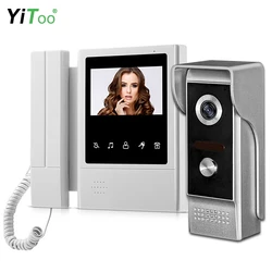 Yitoo 4.3 polegada telefone video da porta de segurança em casa sistema intercom campainha vídeo ao ar livre à prova dwaterproof água câmera 700tvl ir visão noturna