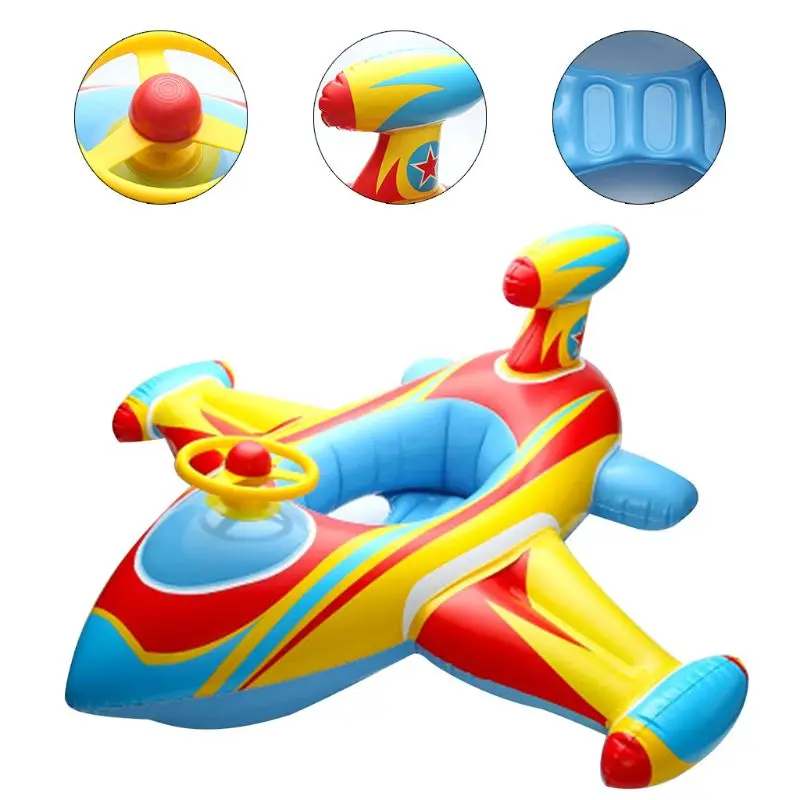 Inflatable Swimming Ring Airplane Baby Float Seat Toddler Infant Pool Boat