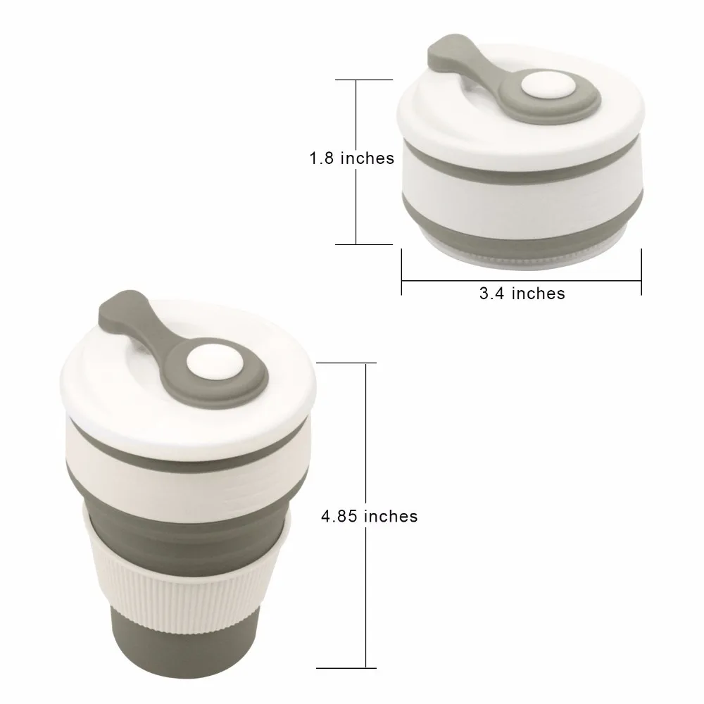 Coffee Mugs Travel Collapsible Silicone Cup Folding Water Cups BPA FREE Drink Mug Christmas Gift 4
