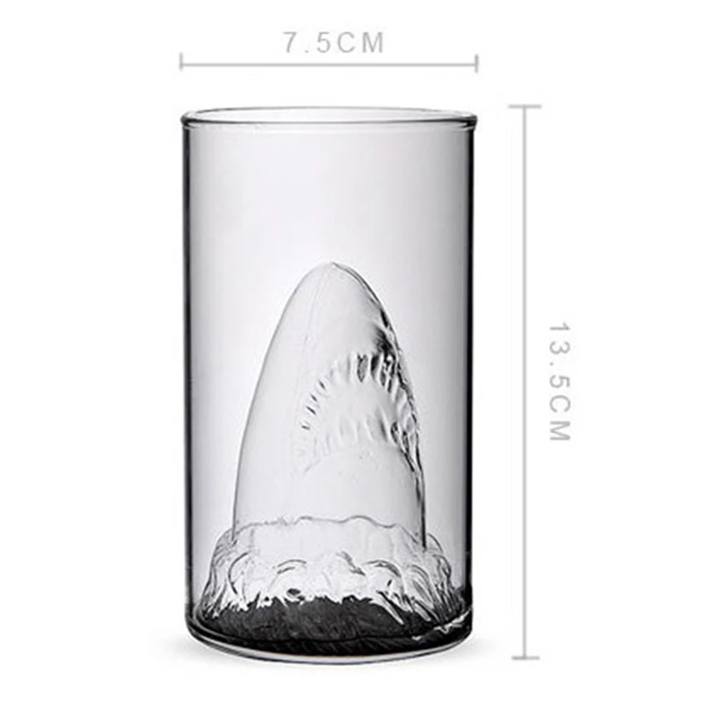 350 мл двойная стена акула форма анти-трещина вино пиво кофе чашка термостойкая Высокая боросиликатное стекло кружка Бар посуда для напитков