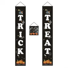 Трюк или аттракцион баннер Хэллоуин подвесной знак для Дома Офиса крыльцо передней двери дисплей украшения