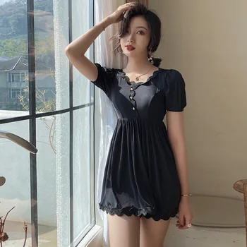 

One Piece Swimsuit Woman Swimwear With Push Up Swimsuits Badpak Plus Size Swim Wear Sexy Slim Skirt Two Solid Polyester Sierra