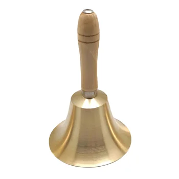 

1pc Handbell Multi-purpose Clear Sound Brass Solid Service Bell for Hotel School Home Restaurant