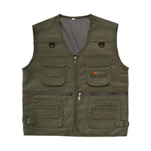 Весна и осень темно-синий камуфляж Повседневный мульти-карман для мужчин среднего возраста жилет Мульти-карманы фотографии сотрудников безопасности папа Рыбалка W