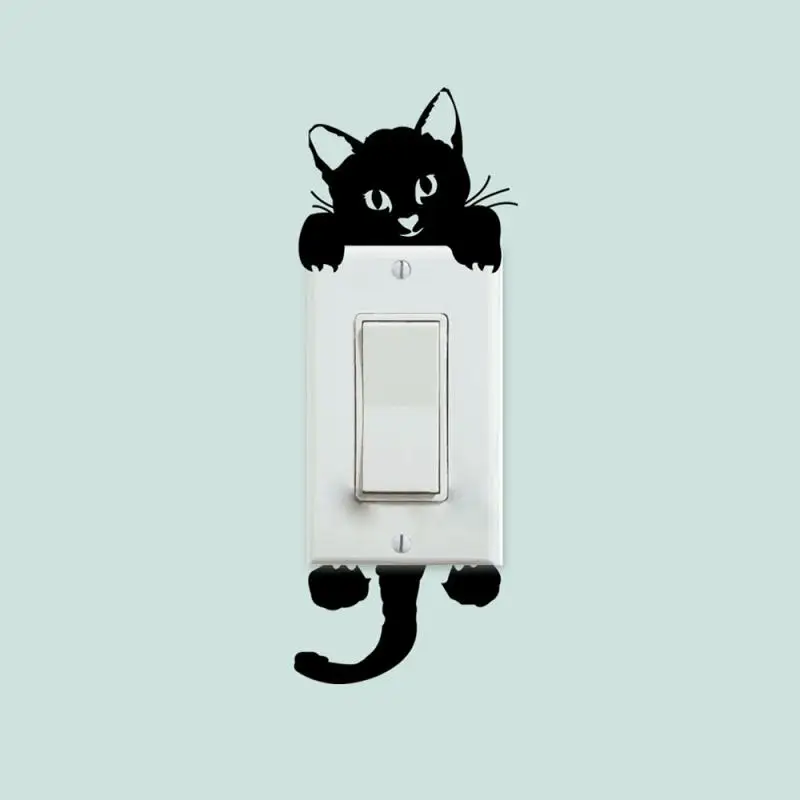 

Cute New Cat Wall Stickers Light Switch Decor Decals Art Mural Baby Nursery Room Sticker PVC Wallpaper for living room