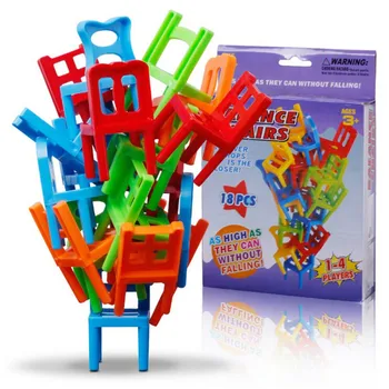 

18pcs/set Board Game Balance Chairs Adult Kids Stacking Game Parent-child DIY Interactive Toy