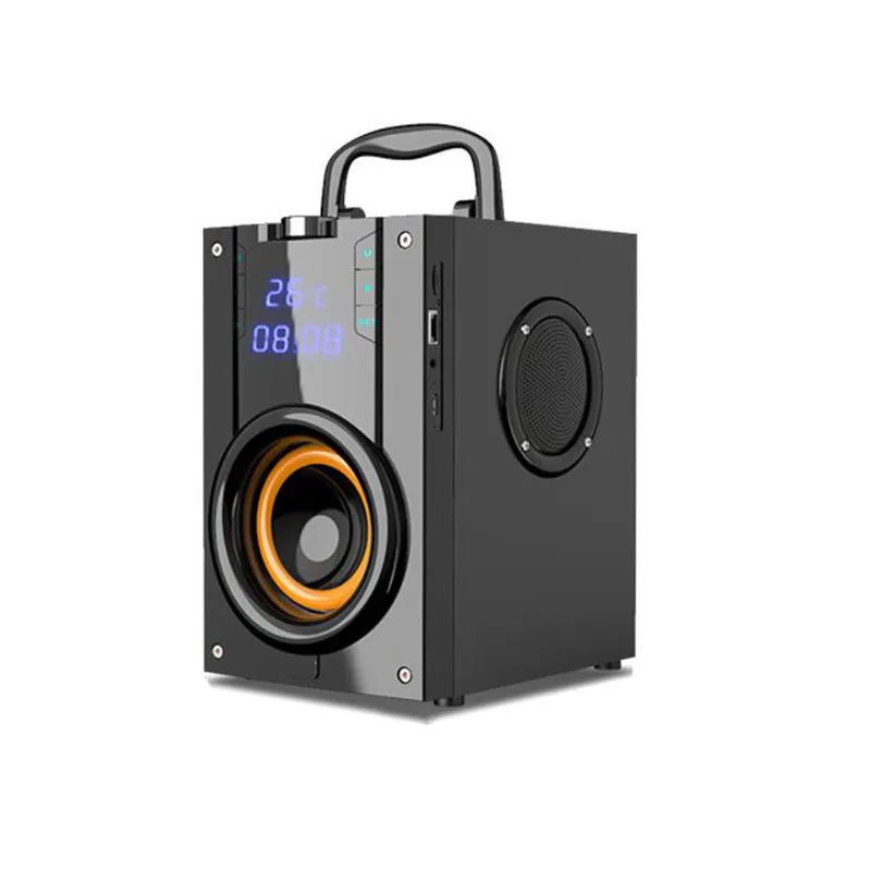Три динамика s беспроводной портативный Bluetooth динамик открытый большой объем супер бас квадратный танец 3d объемный звук карта плеер - Цвет: Black
