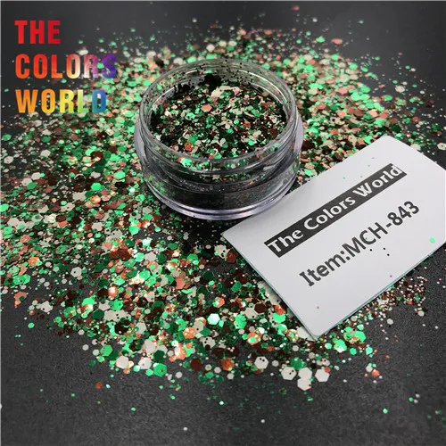 MCH-843 50g TCT-376, камуфляжные цвета, блестки для ногтей, украшения для ногтей, картина для лица, Тумблеры, рукоделие, аксессуары ручной работы, праздничные вечерние аксессуары - Цвет: MCH-843 50g
