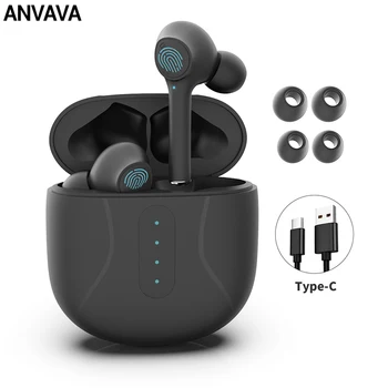

ANVAVA Bluetooth TWS Earphone Large Battery Stereo Sound Touch Control In-Ear Game Surround Earbuds HIFI Running Bass Headset