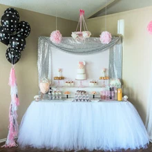 Свадебные украшения, пачка, юбка для стола, тюль, одноразовые, для вечеринки, посуда, скатерть, на день рождения, домашний декор