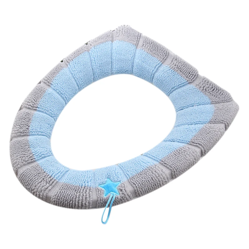 Мягкий плюшевый чехол для унитаза 2 шт. из моющейся ткани полностью закрытый