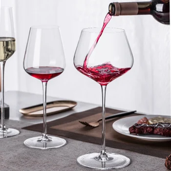 

Set of 2 classical Burgundy red wine glass goblet cups GLA-162-A