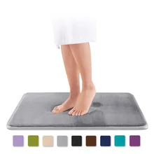 Tapis de sol en éponge de velours corail, 1 pièce, pour salle de bain, absorbant, antidérapant, pour chambre à coucher, chevet pour enfants, pelucheux épais 