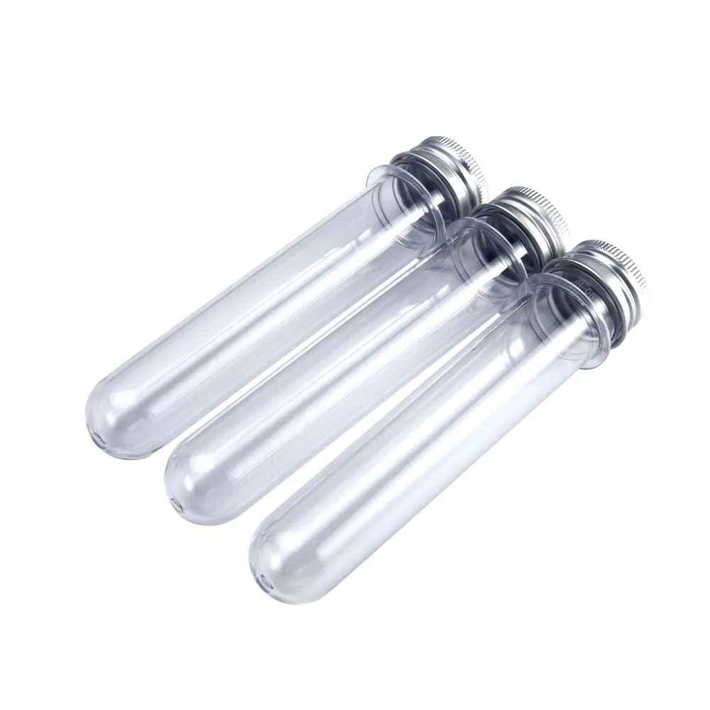 Multi-Purpose Test Tube Nuts Clear Lab Lid Bottle Plastic Candy USB Cable 45ml 10pcs