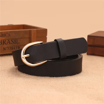

Hot Sale Round Buckle Belts Female HOT Leisure Jeans Wild Belt Metal Buckle Black Strap Belt For Women