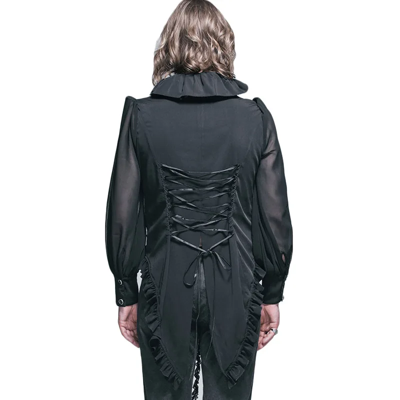 Devil модная Мужская Готическая шифоновая рубашка Camisa с длинными рукавами и розами