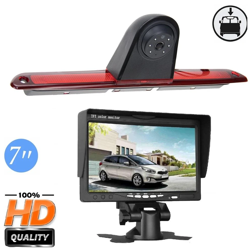 HD 720p 3rd Brake Light Camera Rear View Camera Night Vision 700TV Lines for Mercedes Sprinter W906 Viano Crafter Ducato Vito Transit,Waterproof Rear Camera Kit With 5 Inch LCD Monitor Cam