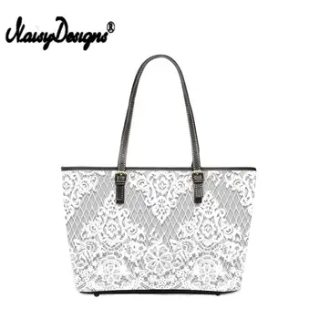 

NOISYDESIGNS Women's Large-capacity Tote Handbag Girl Shoulder Bag Ethnic Lace Pattern Print Laptop Office Big Bag Dropshipping
