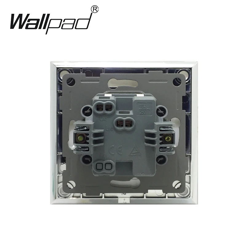 Настенный выключатель EU 1 Gang с зажимом Wallpad 10A AC серебристая металлическая рамка