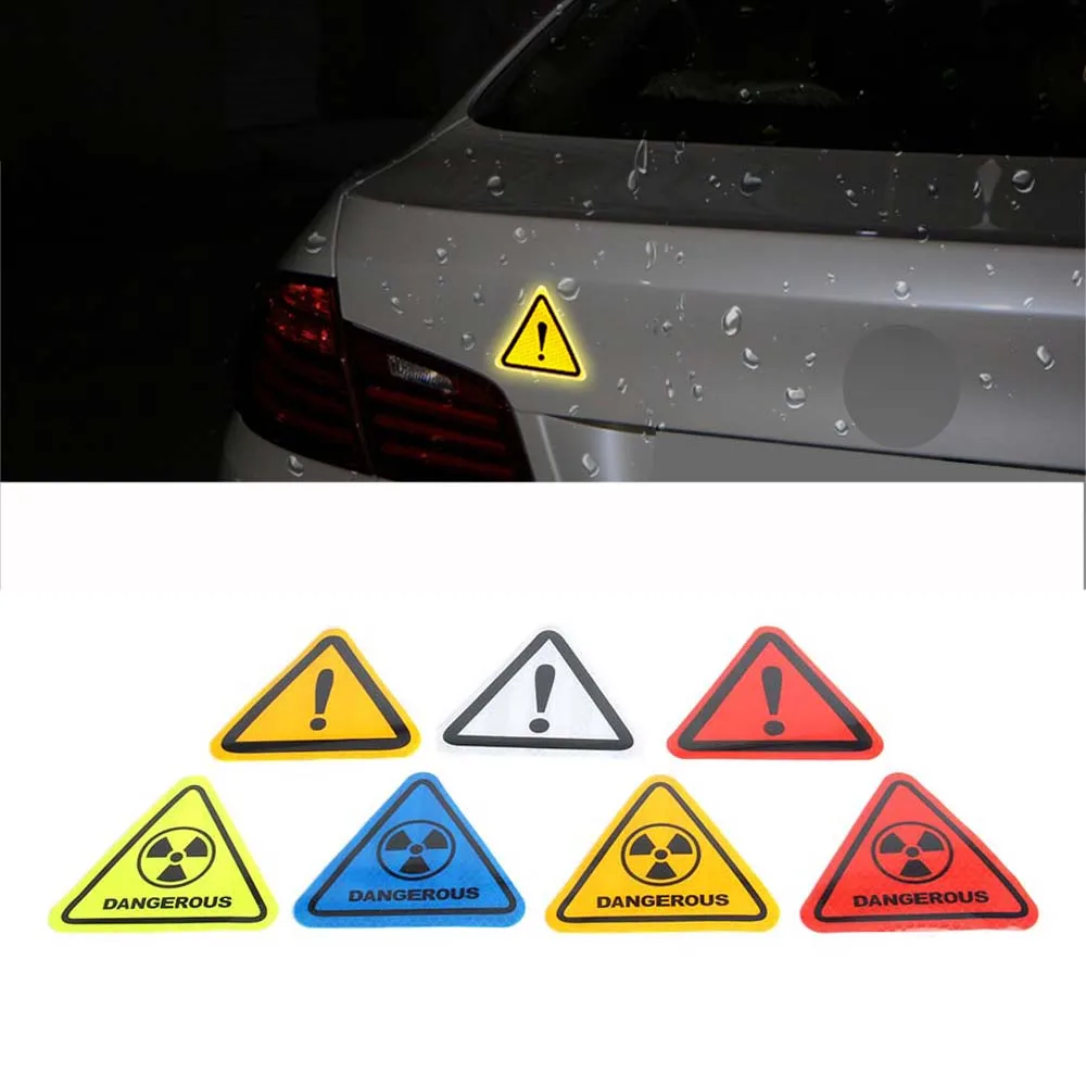 Label Auto Decorative Car Reflective Sticker Triangle Bodywork Paster Warning
