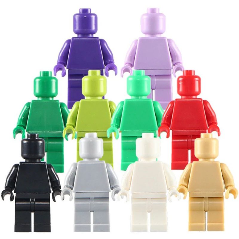 *blank Minifigs without print* 20 pcs DIY enlighten block bricks,Compatible With Particles