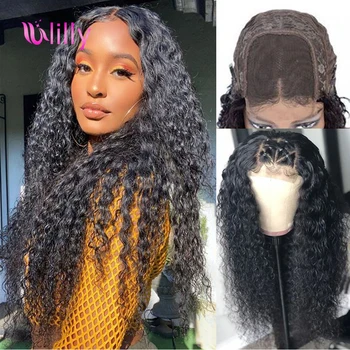 

Brazilian Kinky Curly Lace Front Human Hair Wigs For Black Women 4x4 Lace Closure Wig 150% Density Transparent Lace Wig 10"-26"