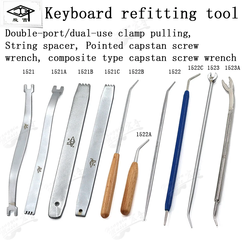 Piano Tuning Wrench Dual-Port Dual-Purpose Round Card Nail Spanner Gauge