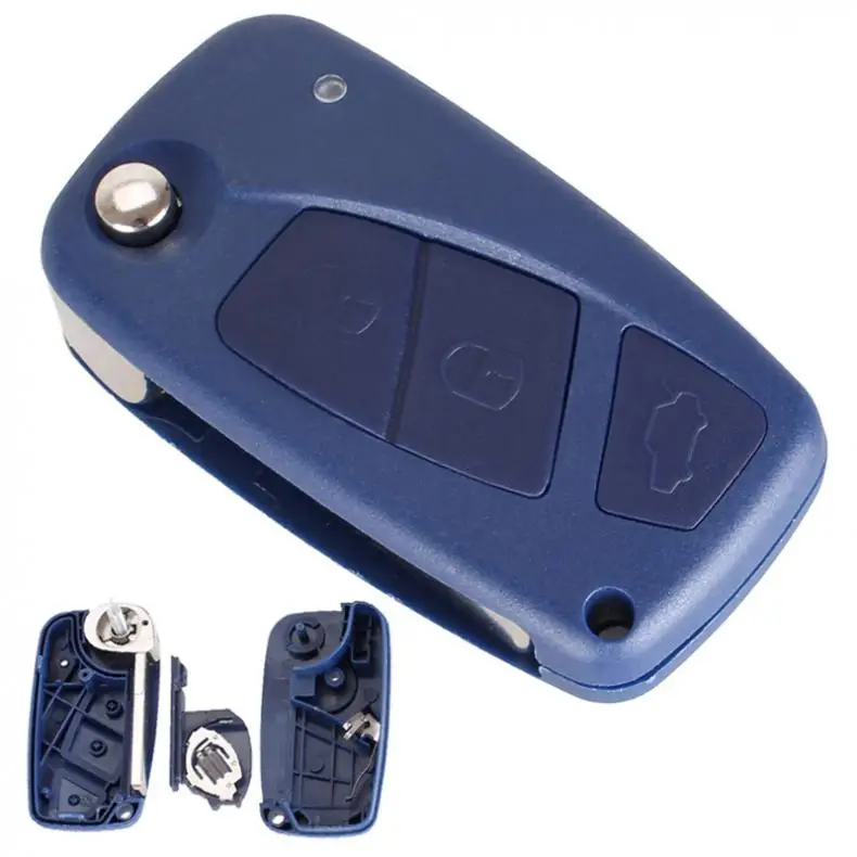 

3 Buttons Car Key Fob Case Shell Replacement Flip Folding Remote Cover Fit for FIAT New