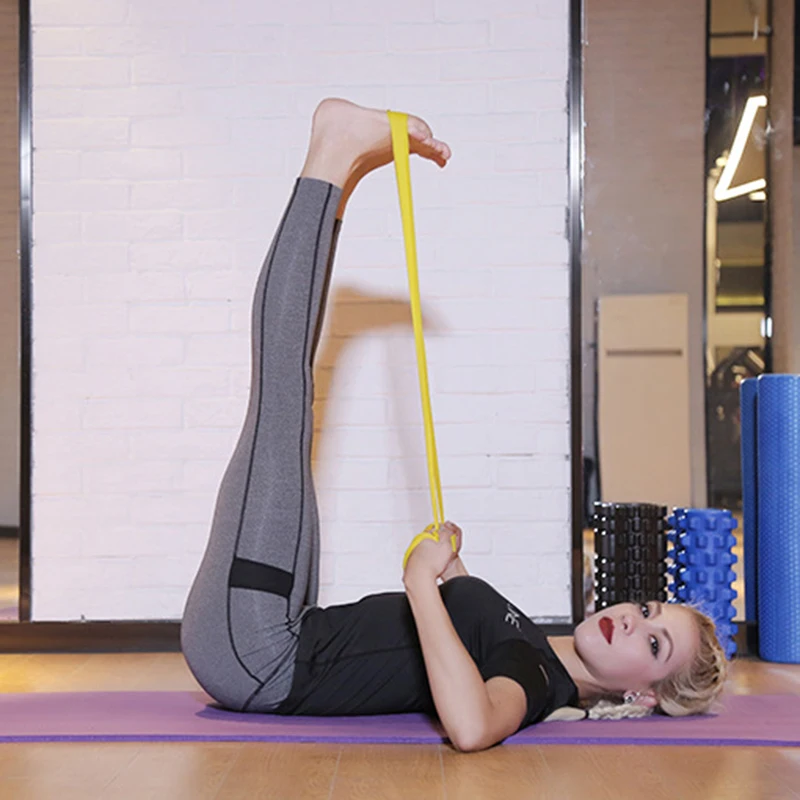 Women's Yoga Stretch Belt Waist Leg Exercise Resistance Band Fitness TPE Yoga with Strength Training