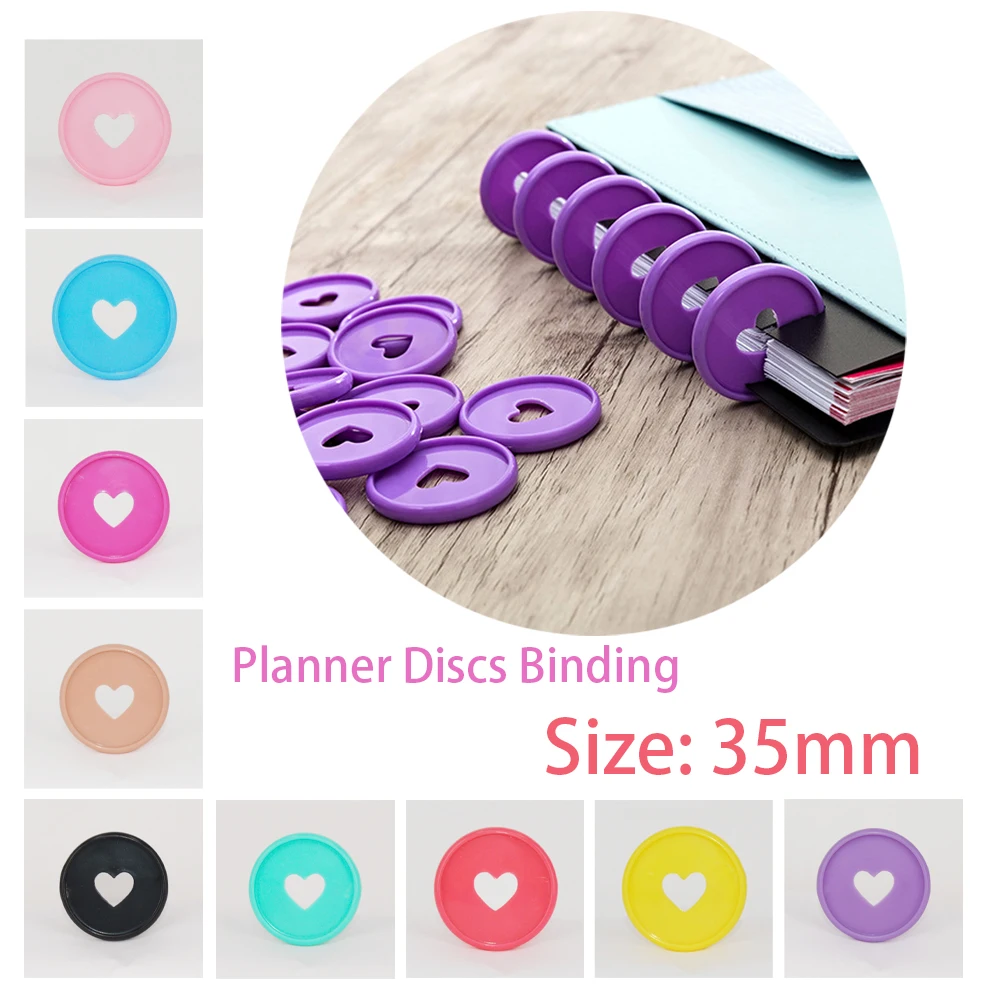 22pcs 35mm Mushroom Hole Binding Discs Notebook Plastic Binding Buckle Planner Disc Binder Mushroom Rings Binder Office Supplies
