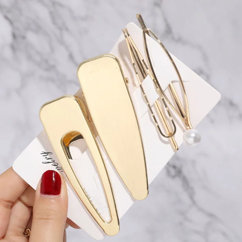 

2020 Bride Coroa Tiara De Noiva Retro Brushed Metal Clip Bang And Pure Fresh Contracted Joker Smooth Duckbill Hairpin 4 Times