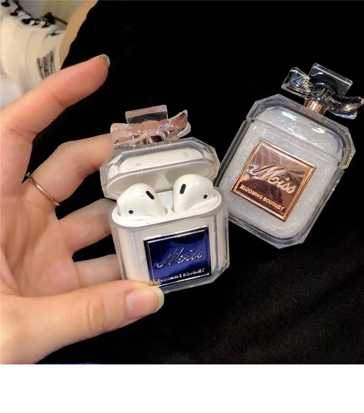 

Iphone Apple Air Pod with Brand Transparent Perfume Bottle 2 Headphone Pod Shockproof Dripper