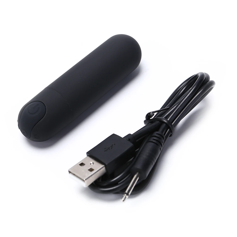 Черный USB перезаряжаемые игрушки для взрослых 10 скоростей вибратор для клитора/точки G, Mute Пуля Вибратор массажер Фетиш игры для взрослых - Цвет: Черный