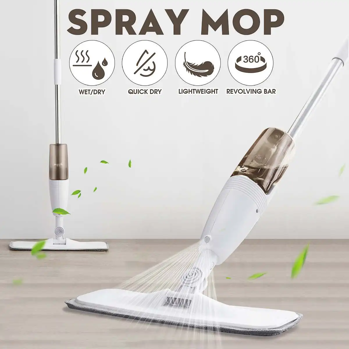 

Xiaomi mijia Water Spray Floor Mop Cleaner Reusable Pad 360 Dry Cleaning Tool Handheld Wireless Wall Floor Wiper Window Washers