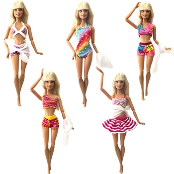 NK 5 sztuk zestaw lalki strój kąpielowy kolorowe Bikini Fahion stroje kąpielowe na ubrania dla lalek Barbie akcesoria ubieranie dzieci zabawki DZ tanie i dobre opinie NK Fantastic Fairyland 4-6y 7-12y 12 + y Tkanina CN (pochodzenie) Doll Swimwear Dziewczyny Moda Fit For Barbie Doll Akcesoria dla lalek