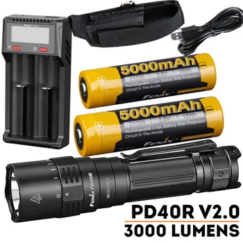 

NEW Fenix PD40R V2.0 3000 lumens USB Type-C charging LED flashlight mechanical rotary switch Built-in 5000mAh / 21700 battery