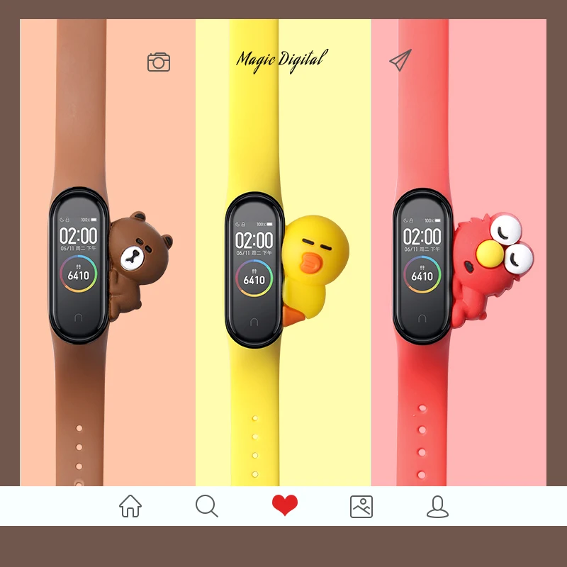 Mi band 4 ремешок мультяшный браслет для Xiaomi Band 3 силиконовый miband 4/3 на запястье