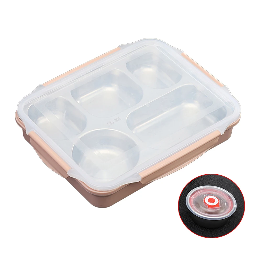 Портативный 5 сетки Снэк Ланч Bento Box герметичный контейнер для хранения еды посуда