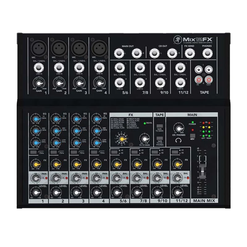 Mackie RunningMan MIX12FX Mix Series 12-Channel Compact Mixer With FX Effects For Live Sound Mixing Stage/Studio Recording | Электроника