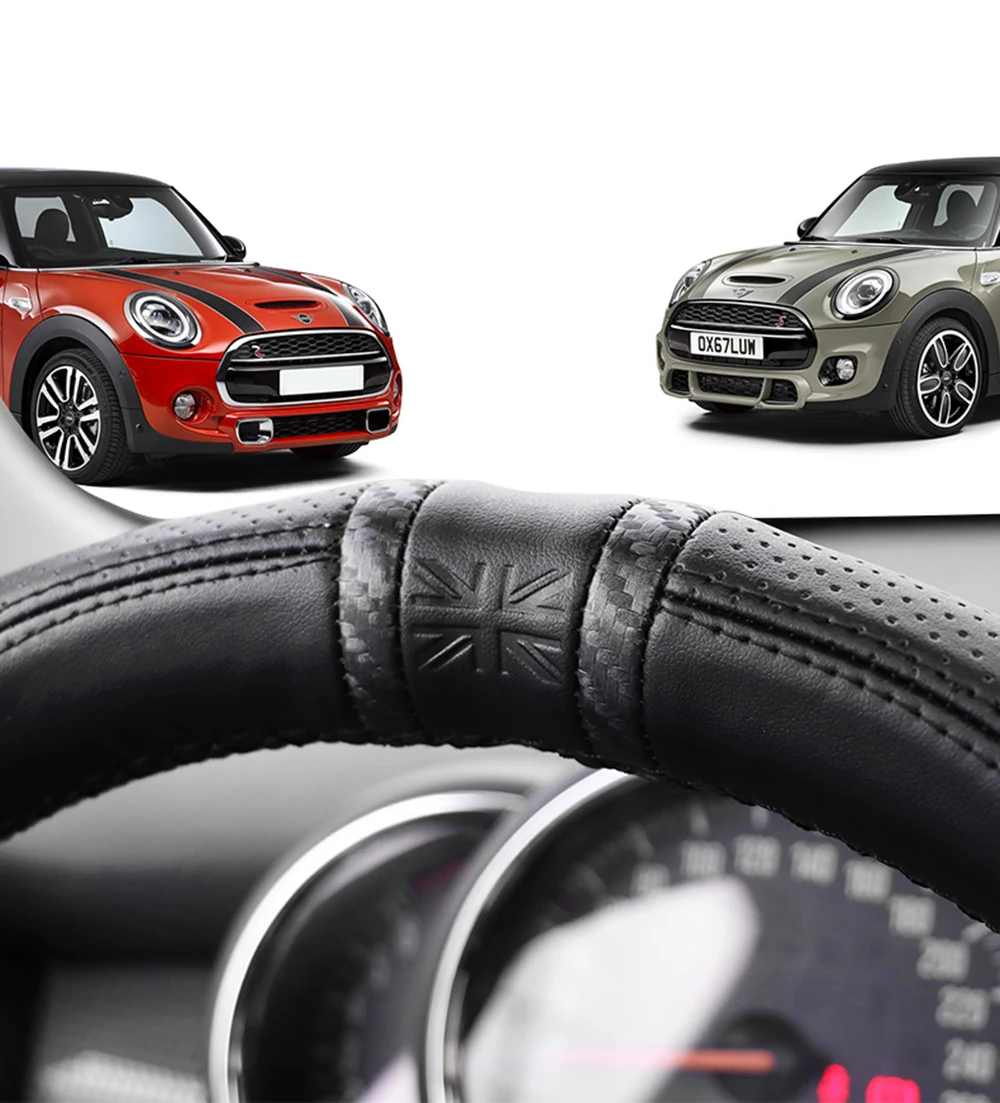 Автомобильный чехол на руль из искусственной кожи для Mini Cooper JCW S F54 F55 F56 F60, аксессуары для автомобиля
