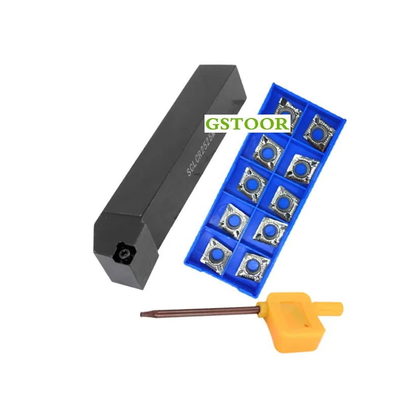 

10pcs CCGT120404 AK GH01 CCGT120408 CCGT120402 Aluminum Insert 1pc SCLCR2525M12 Lathe Turning Tool Holder