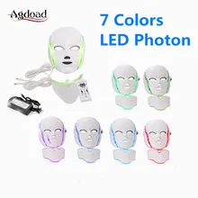 7 цветов светодиодный терапевтический маска против старения светодиодный Phonton beauty Machine акне прыщи морщины уменьшение отбеливания увлажняющий уход за кожей