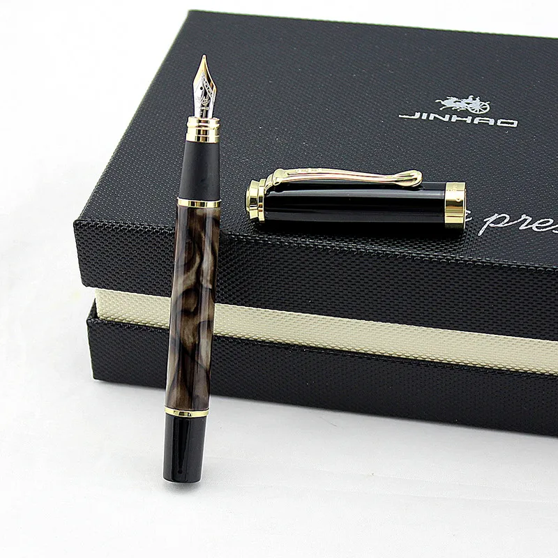 Высокое качество Jinhao 500 авторучка чернильная ручка Роскошные Канцтовары Vulpen Pluma полностью металлический золотой зажим Caneta tinteiro
