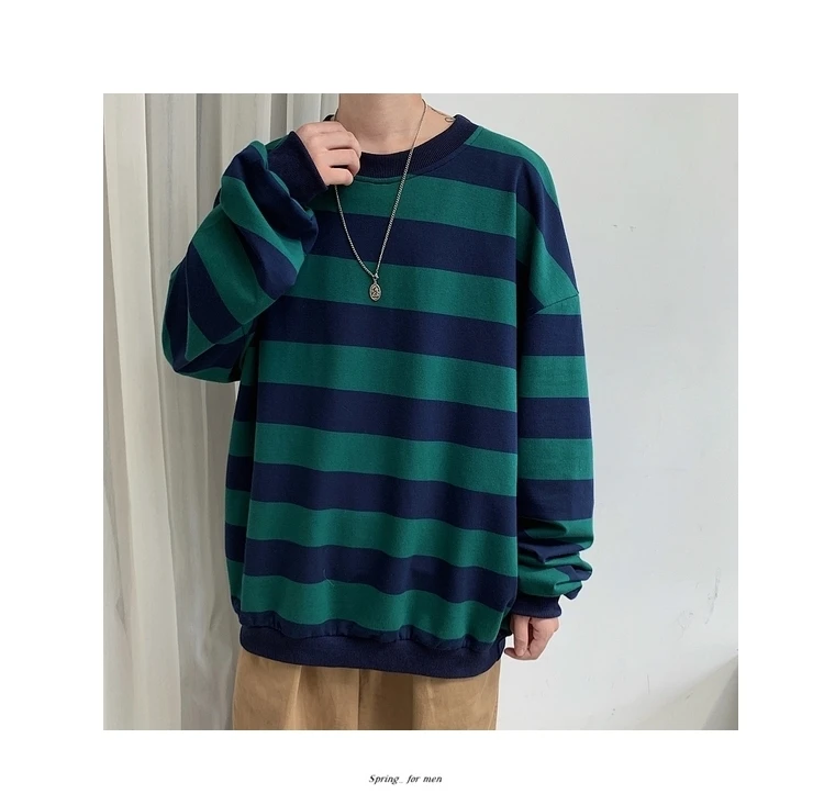 Men's 13 Color Full High-quality Coats Stripe Printing Hoodies Mens Cotton Clothes Pullover Casual Loose Sweatshirts Size M-5XL
