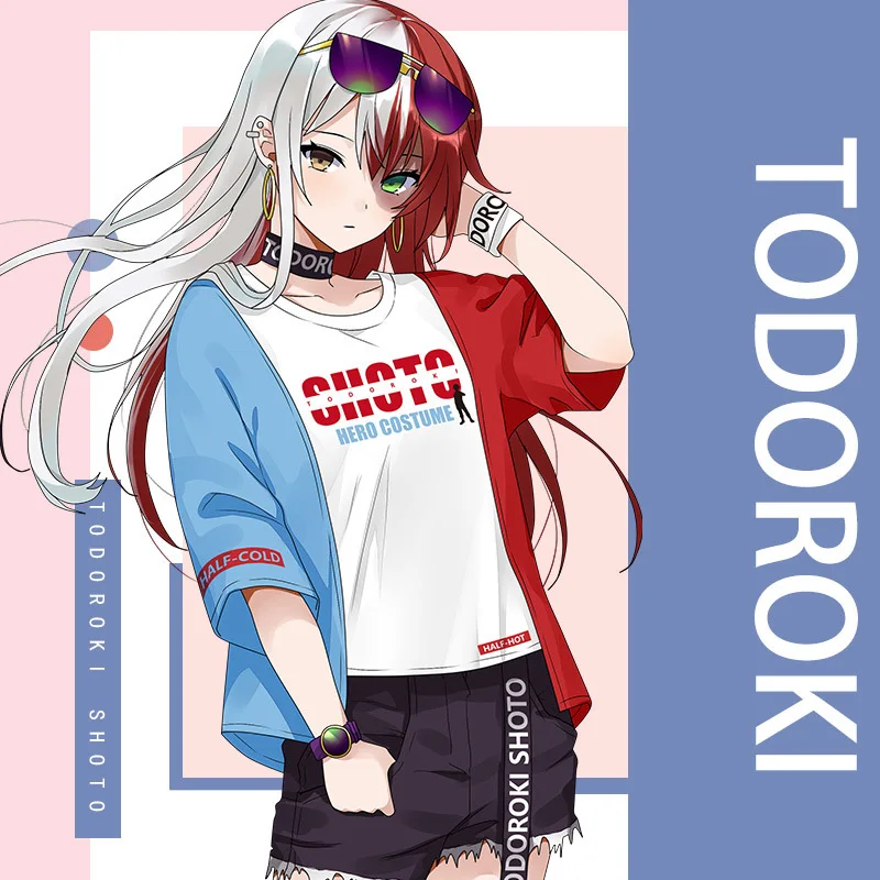 Костюм для косплея японского аниме Моя геройская Академия футболка Тодороки