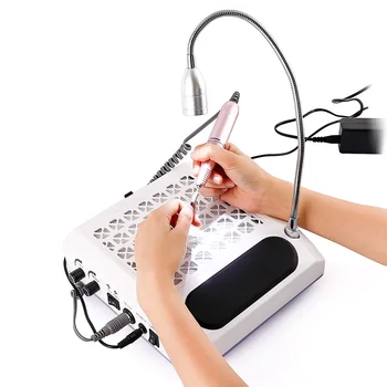 

4 IN 1 Electric Nail Drill Manicure Pedicure Machine Nail Vacuum Cleanser Dust Collector LED Lamp Electric Nail File