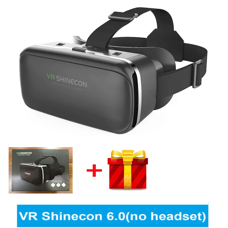Original VR shinecon 6.0 headset version virtual reality glasses 3D glasses headset helmets smartpho