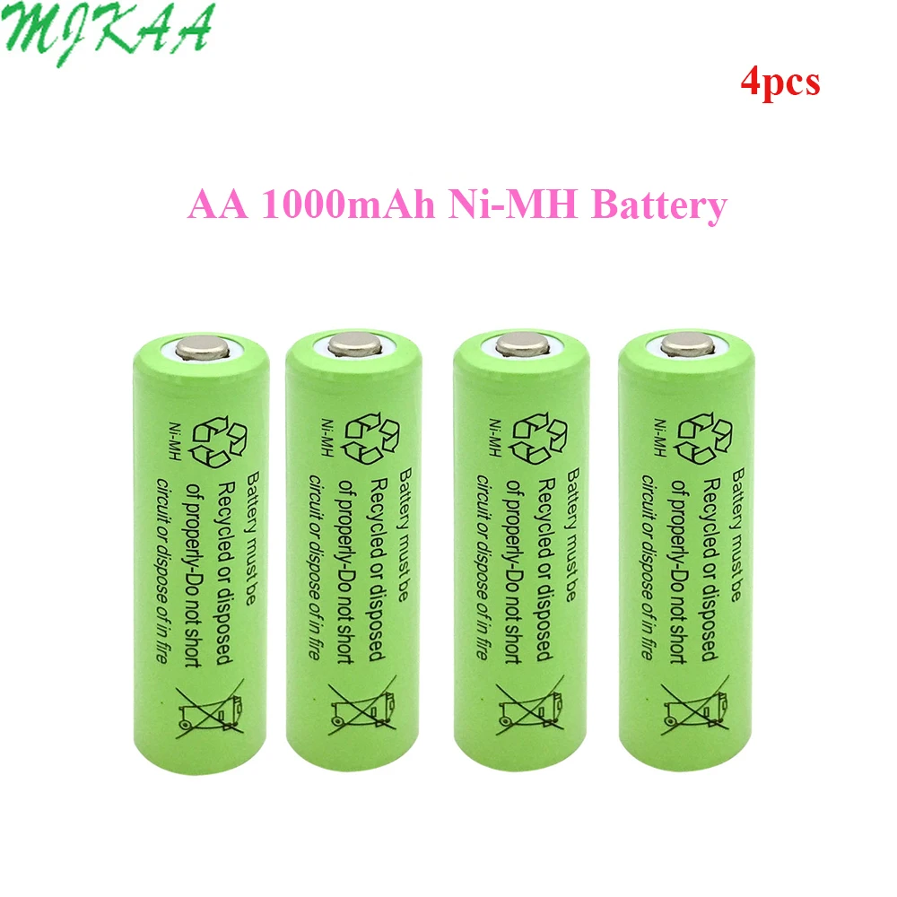 Ni-MH 1,2 V 1000mAh AA Аккумуляторная батарея никель-металл-гидридная батарея 14*49 мм