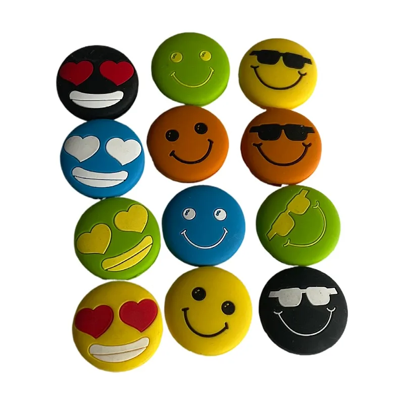 Cartoon Faces Silicone Tennis Damper Shock Absorber to Reduce Tenis Racquet Vibration 10Pcs tennis racket shock absorber
